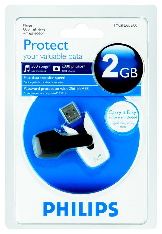Memoria USB - Philips, FM 02 FD 20 B-00 USB-FLASH 2 GB