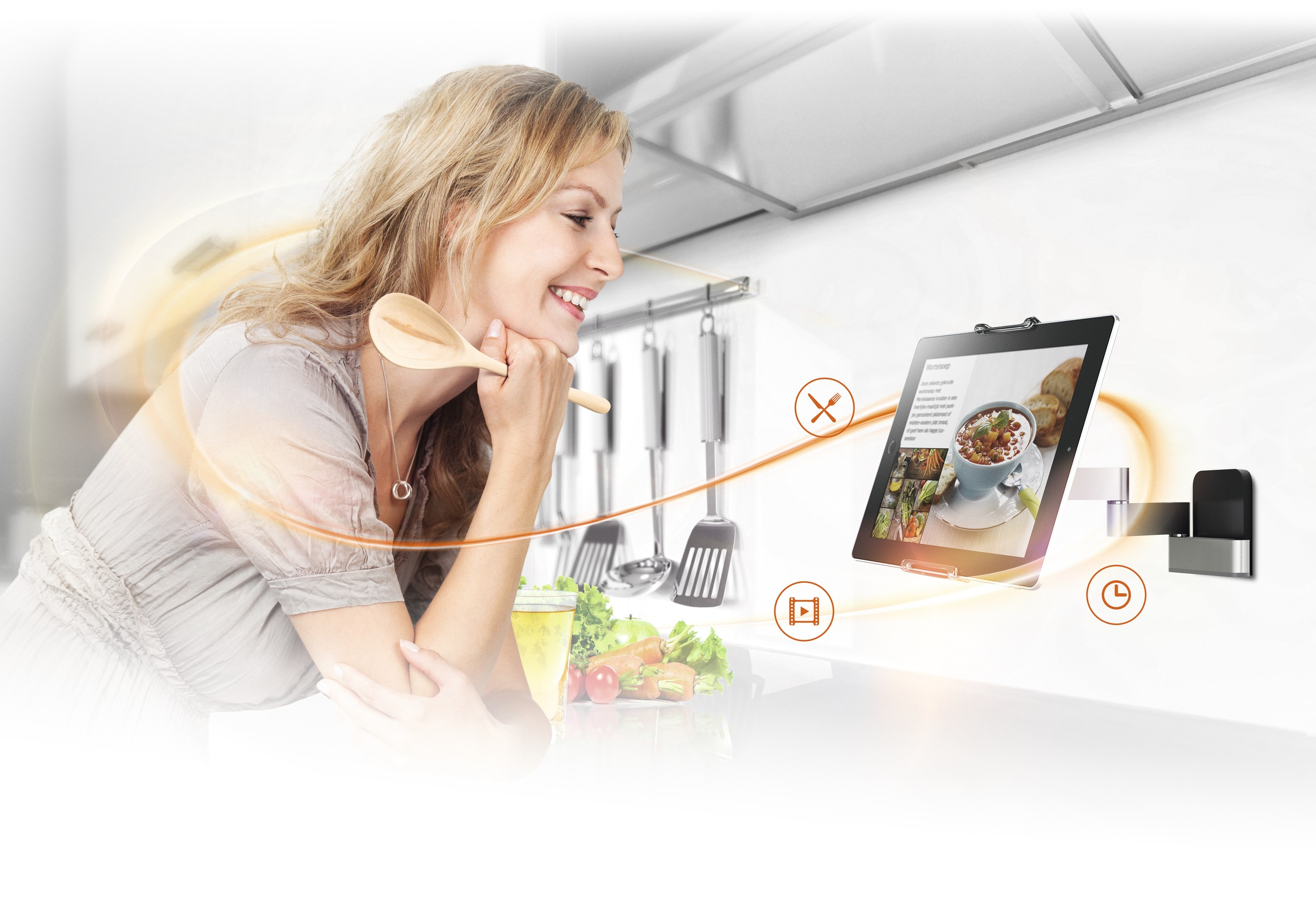 Soporte Tablet - Vogels, TMM 125 MONTAJE FLEXIBLE ALU