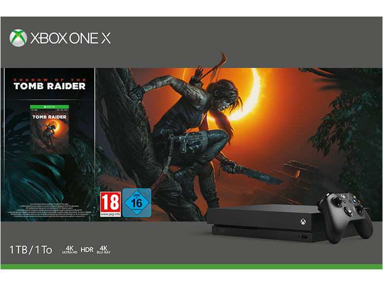 MICROSOFT Xbox One X 1TB - Shadow of the Tomb Raider Bundle