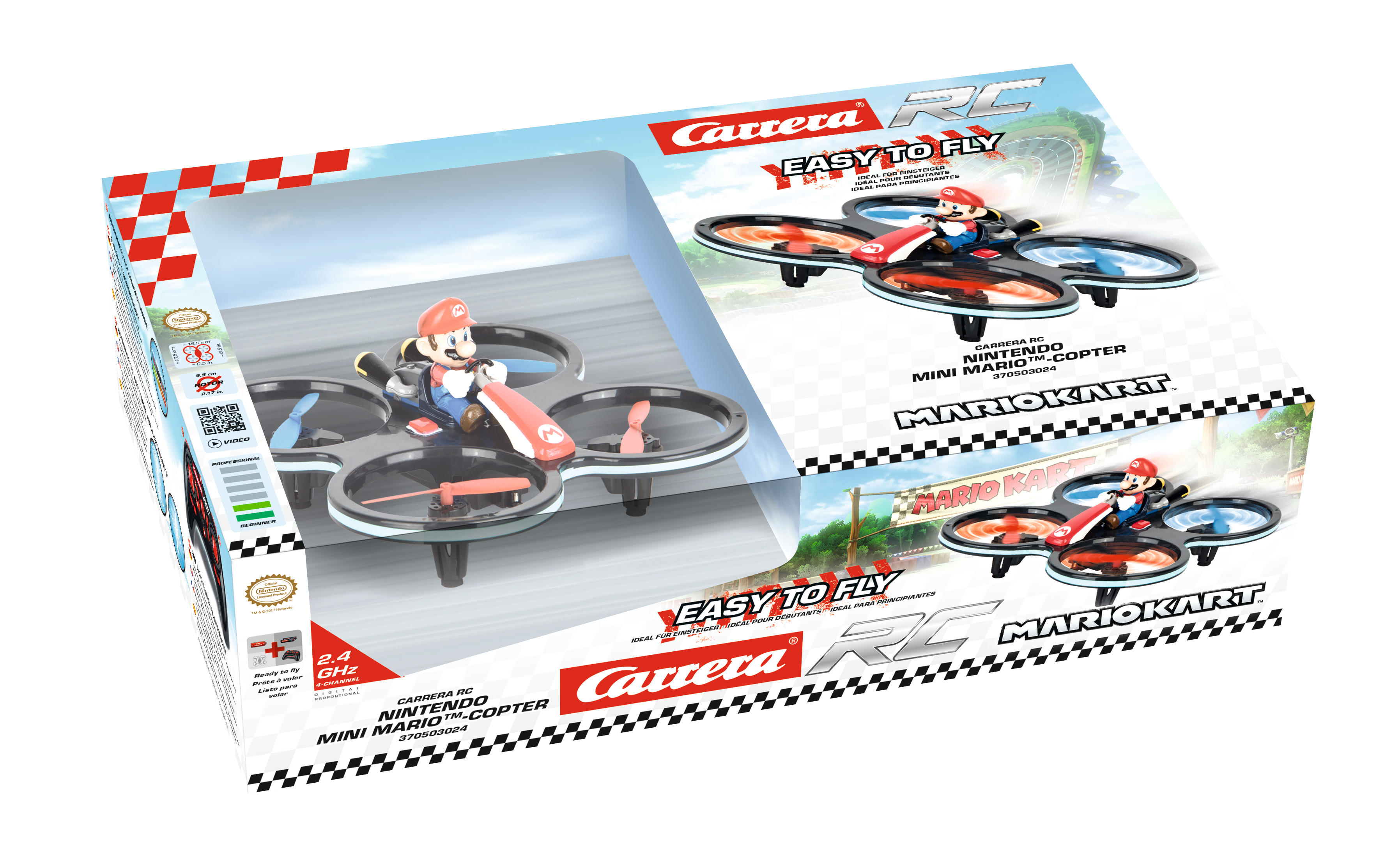 CARRERA Mehrfarbig Quadrocopter, Mini RC Mario-Copter