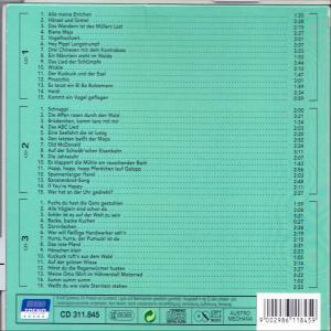 CD-Rückseite mit einer Liste von Liedern auf Deutsch, mit einem Barcode.