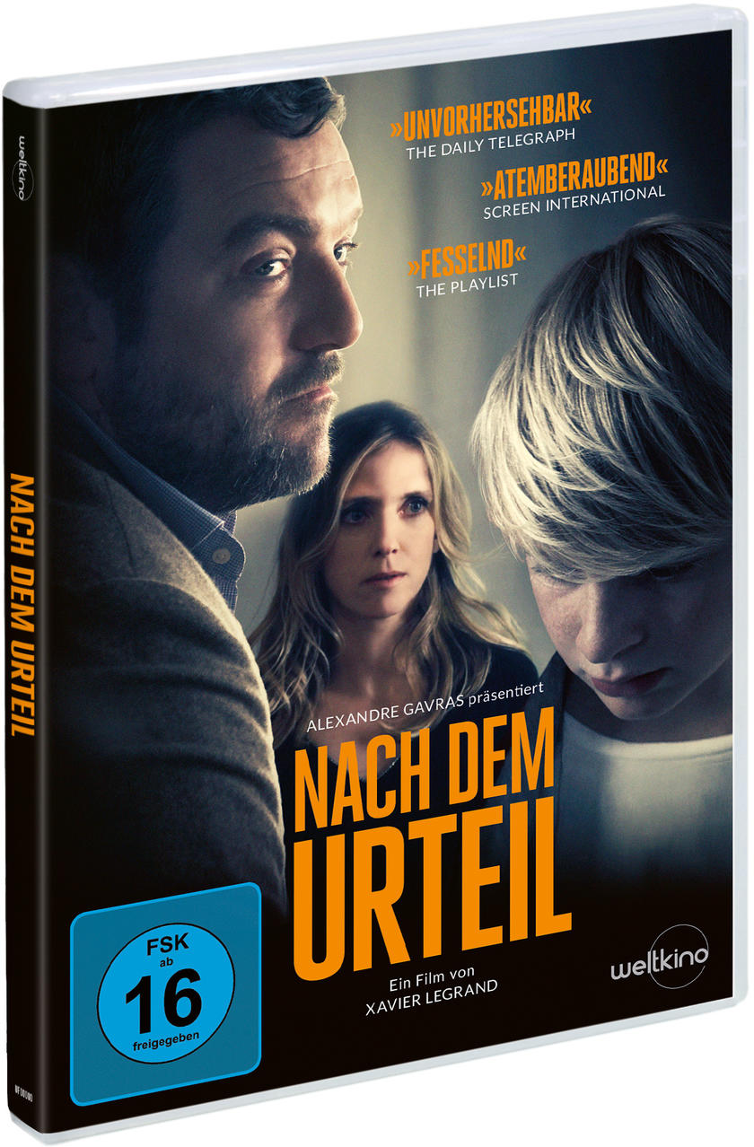 DVD-Cover des Films 'Nach dem Urteil' mit drei Personen, blau-grauer Hintergrund.