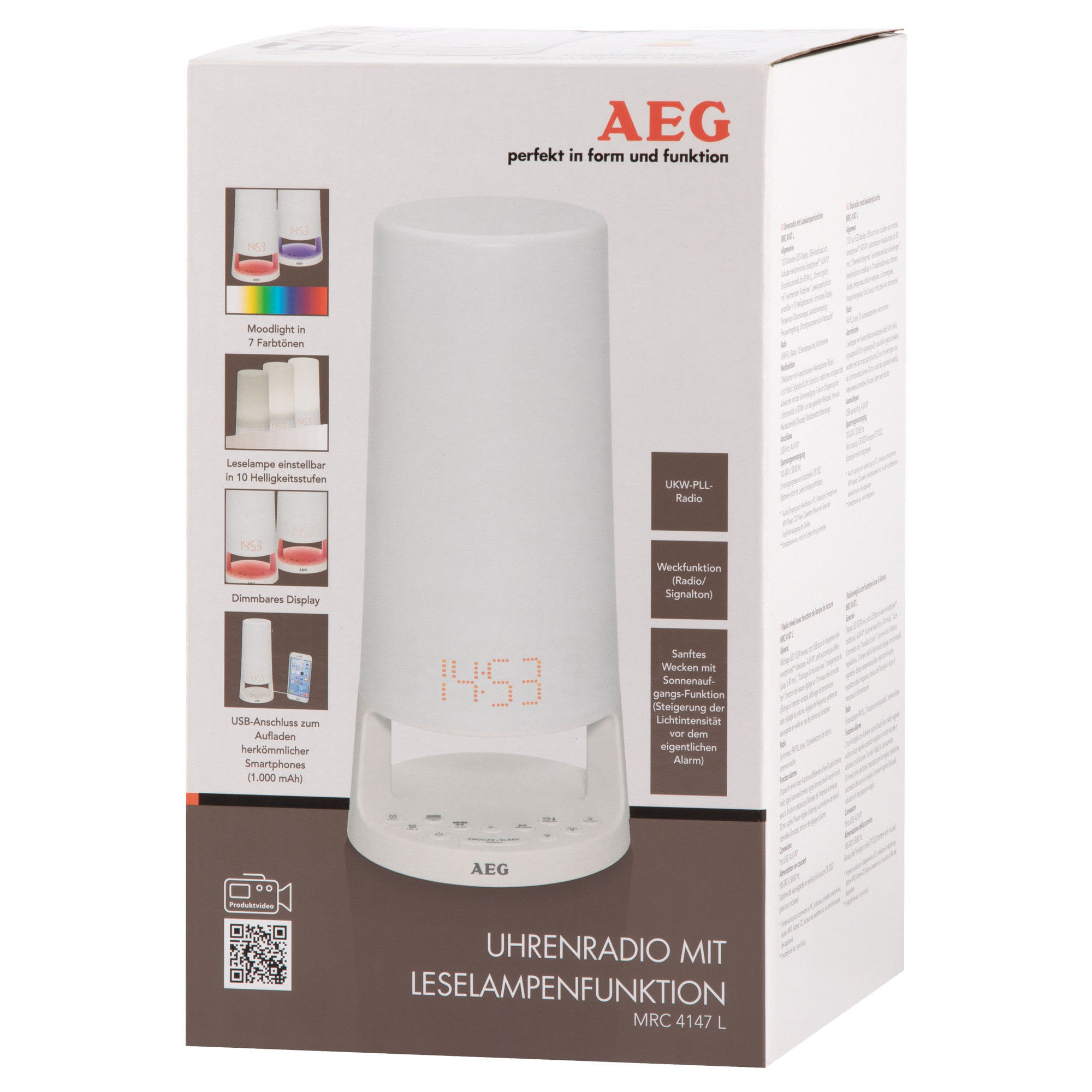 AEG AEG MRC 4147  Uhrenradio, PLL Tuner, Weiß