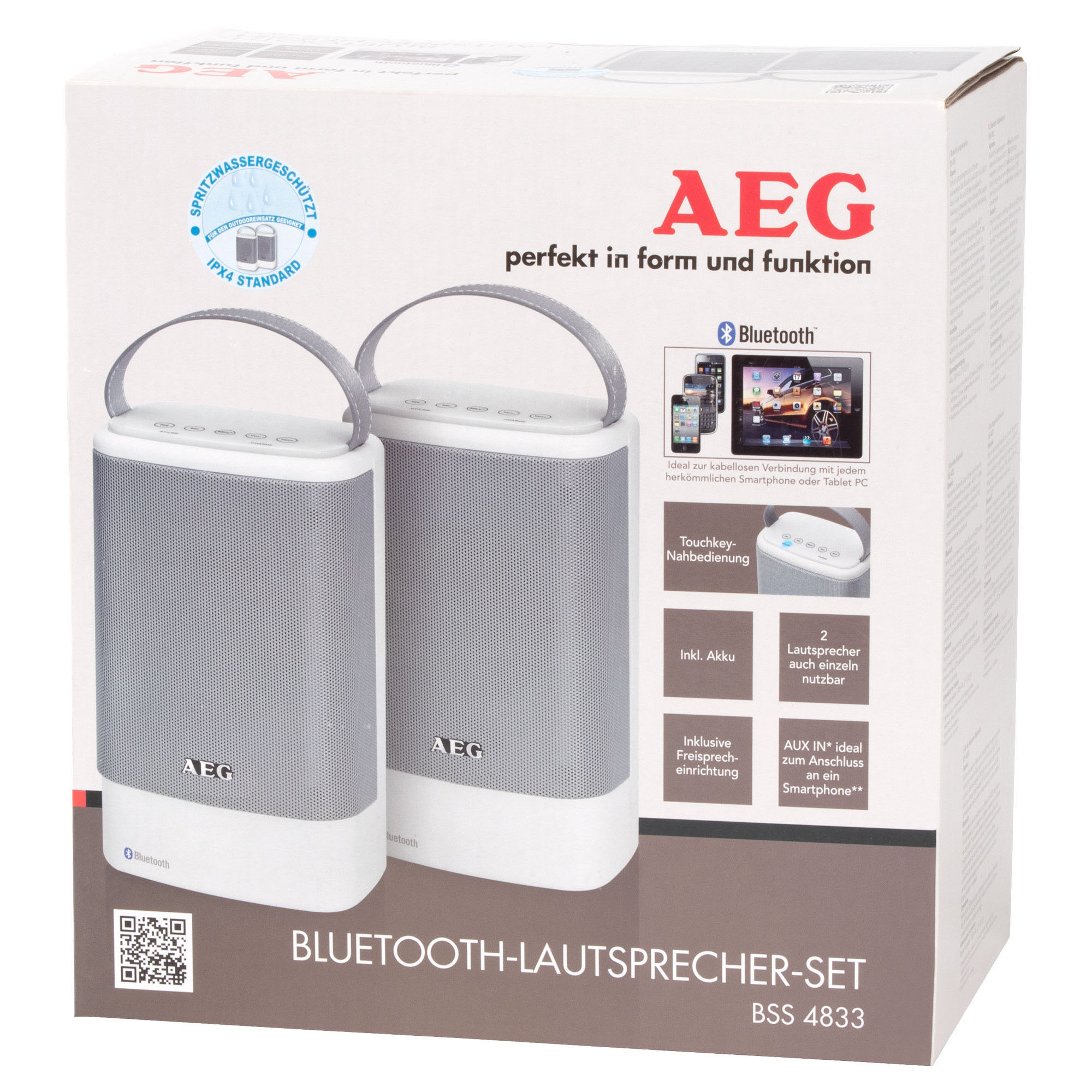AEG BSS 4833 Kabellose Lautsprecher, Weiß
