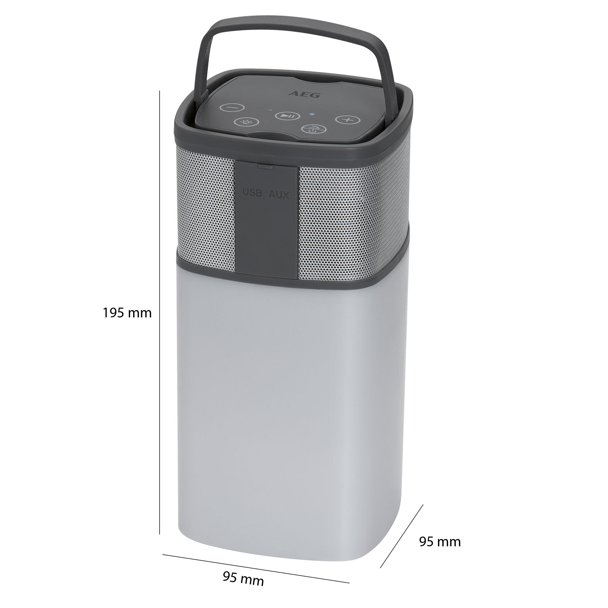 AEG BSS 4841 Bluetooth Lautsprecher, Weiß/Anthrazit