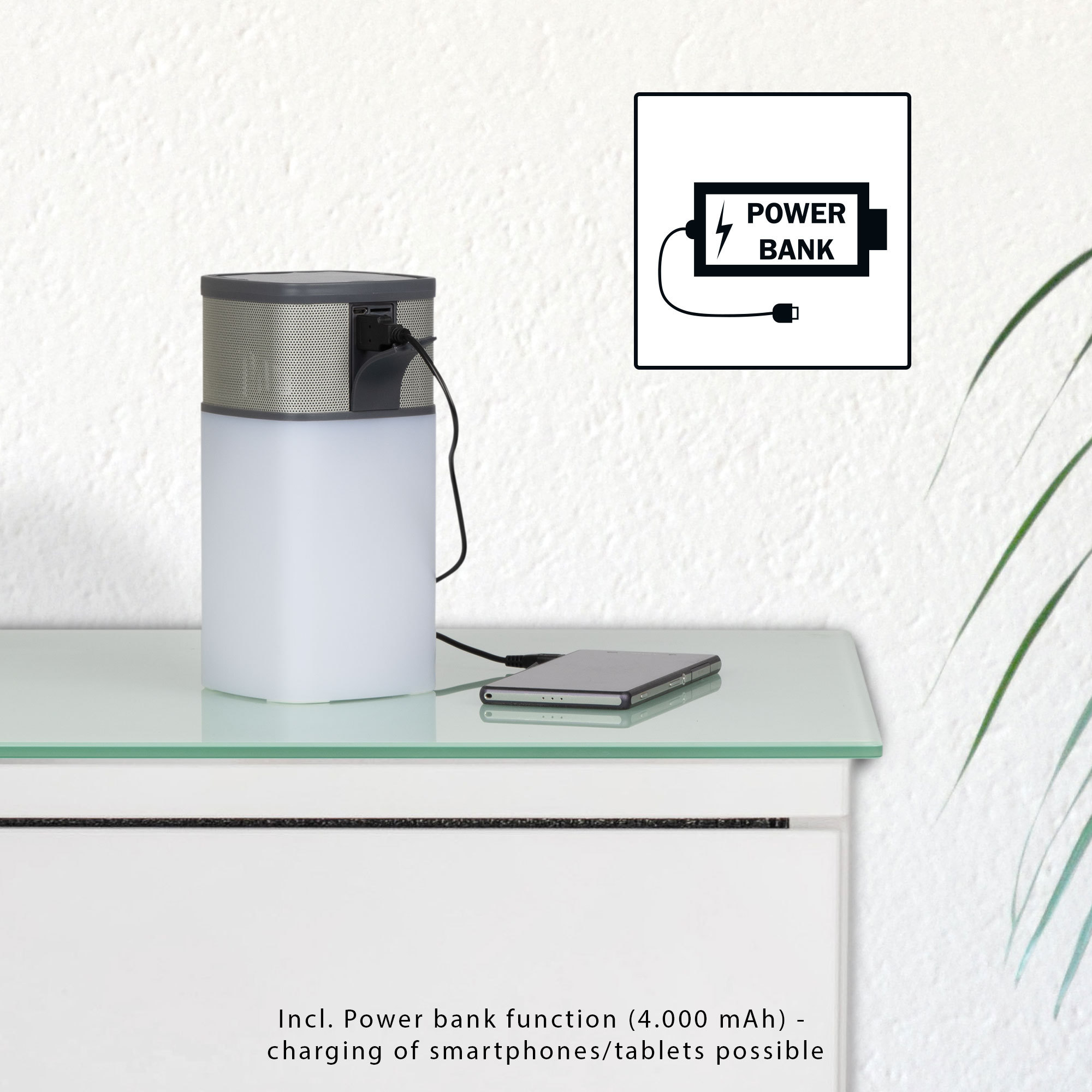 AEG BSS 4841 Bluetooth Lautsprecher, Weiß/Anthrazit