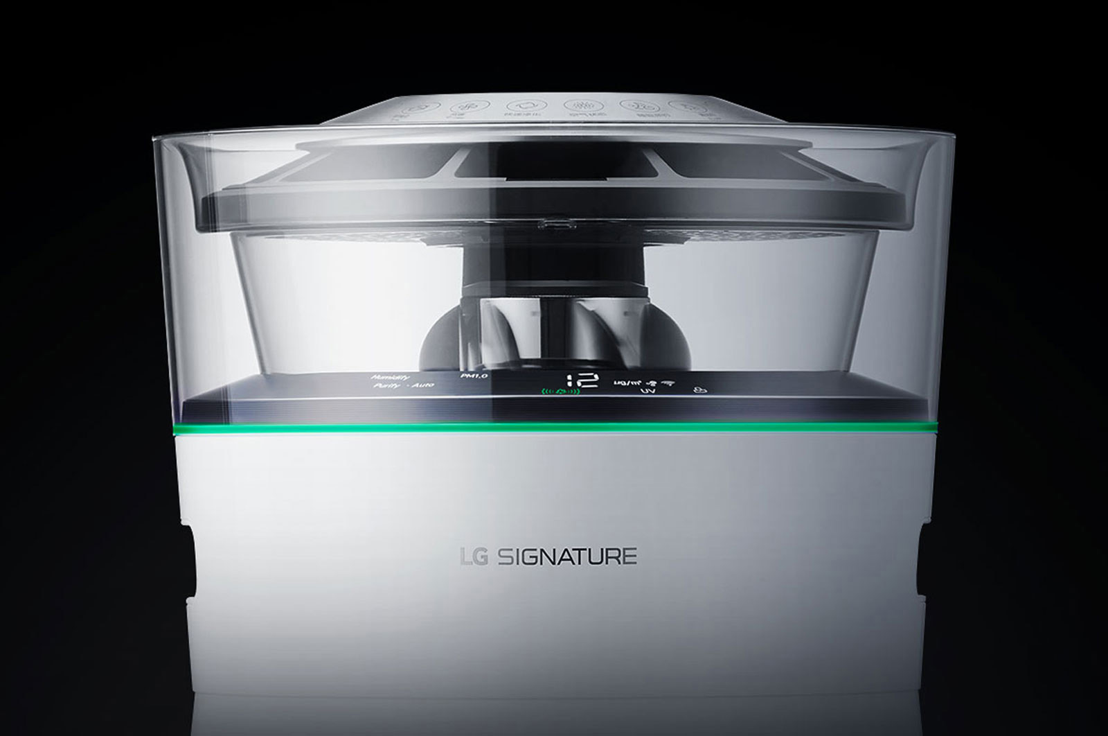 LG LSA50A Luftreiniger Weiß/Transparent/Silber (Raumgröße: 46 m³, Sterilisation durch UV-Licht)