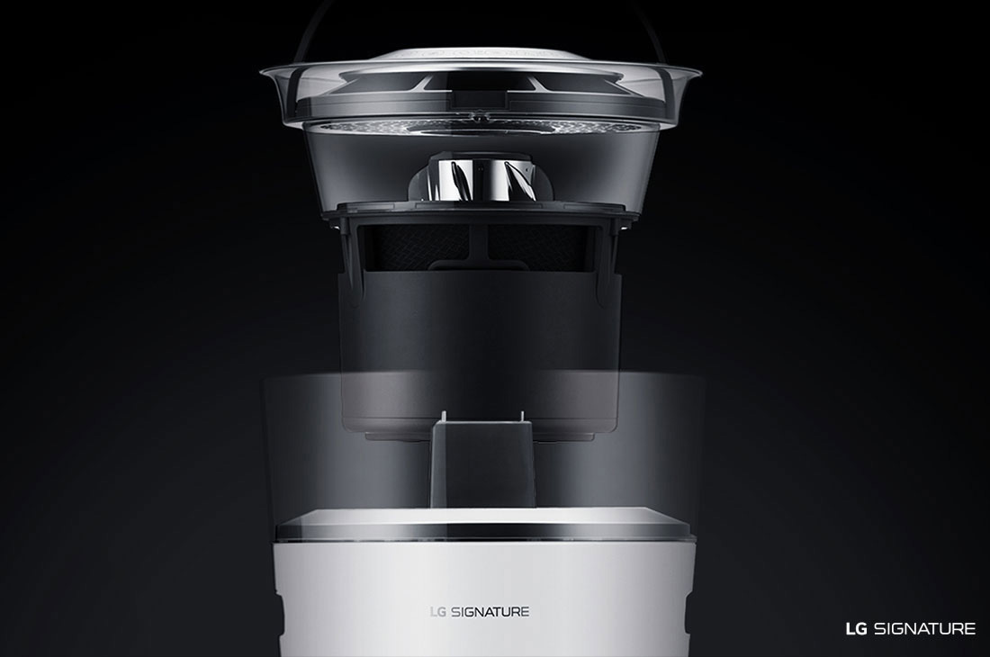LG LSA50A Luftreiniger Weiß/Transparent/Silber (Raumgröße: 46 m³, Sterilisation durch UV-Licht)