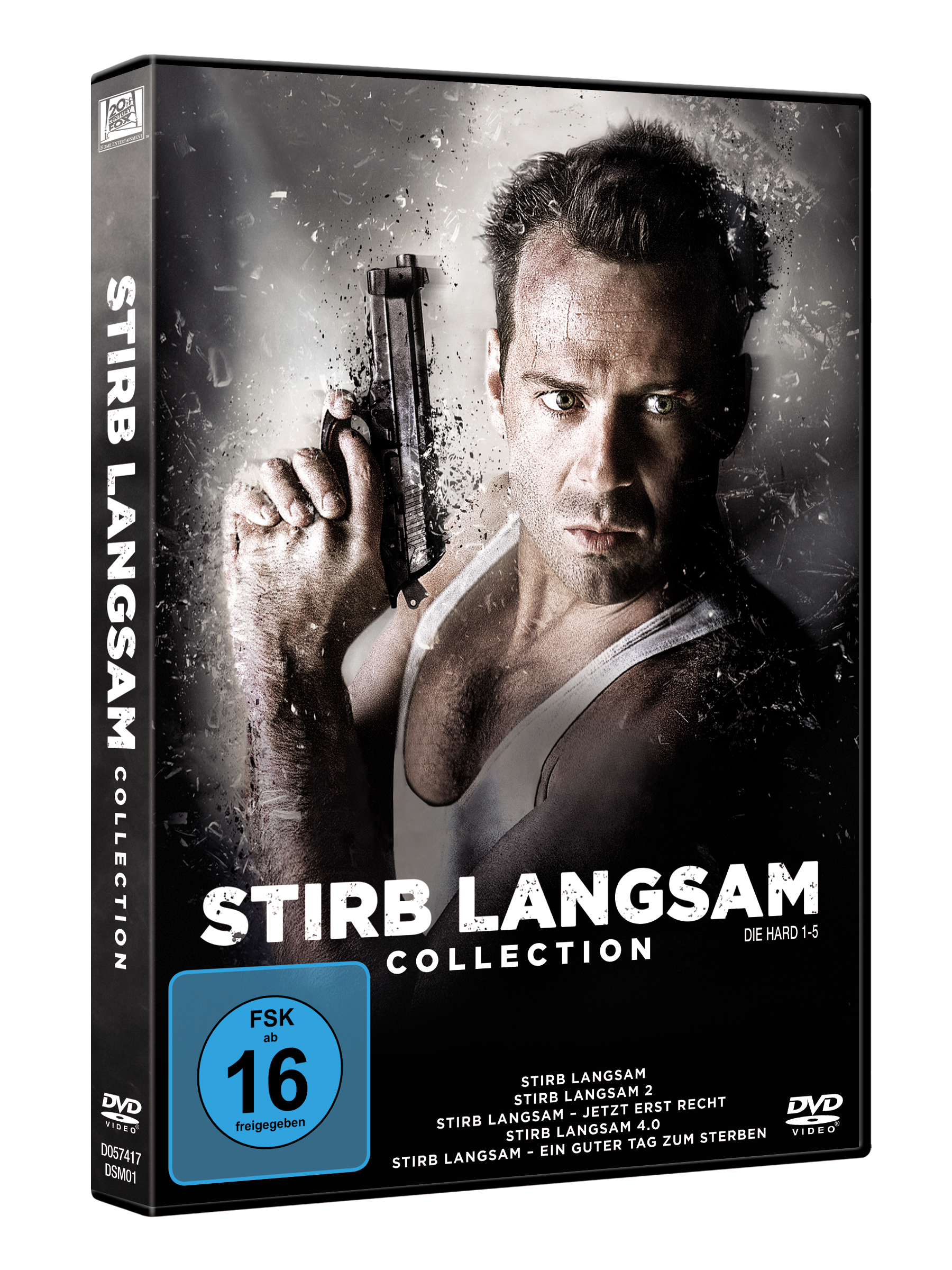 Eine DVD-Hülle mit einem Filmplakat, das Bruce Willis mit einer Waffe zeigt.