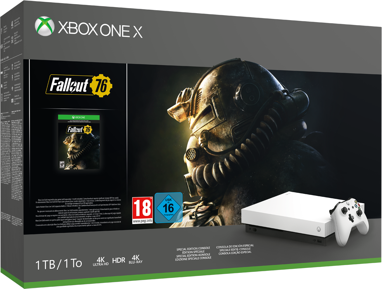 MICROSOFT Xbox One X 1 TB Robot White Special Edition Fallout 76 Bundle