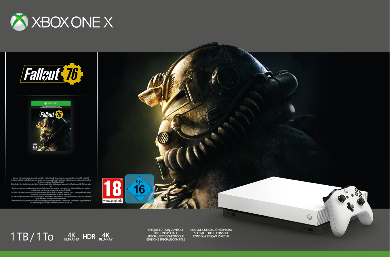 MICROSOFT Xbox One X 1 TB Robot White Special Edition Fallout 76 Bundle