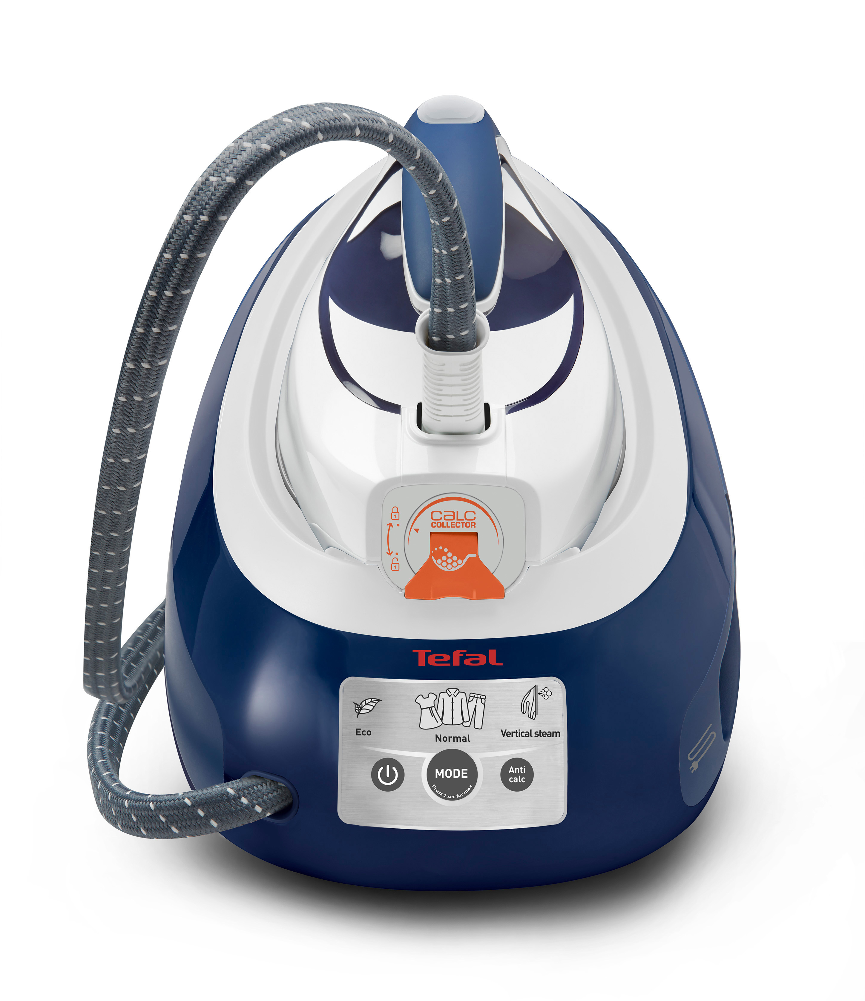 TEFAL Dampfbügelstation SV8053 Express Anti-Calc Weiß/Blau Dampfbügelstation (6,6 bar, 2800 Watt, 1,8 l Wassertank, Weiß/Blau)