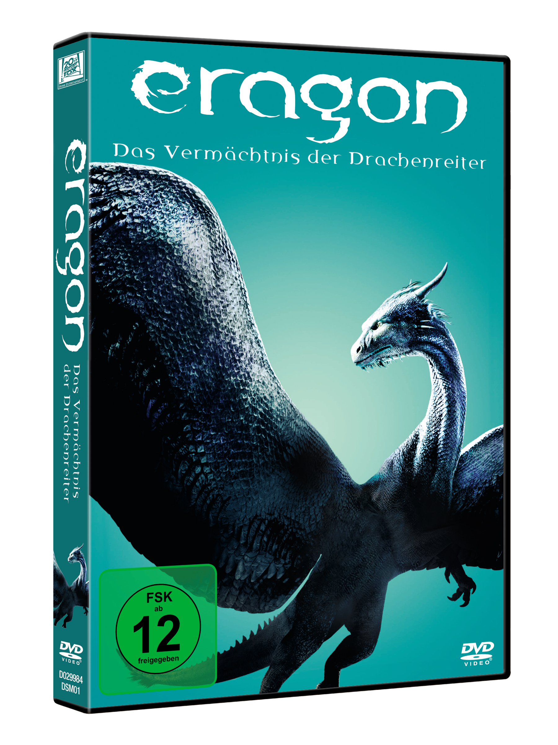 DVD-Cover von 'Eragon', ein Fantasyfilm. Ein Drache und Reiter sind auf dem Cover.