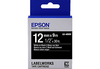 EPSON LabelWorks LK-4BWV Etikettenband Weiß auf Schwarz