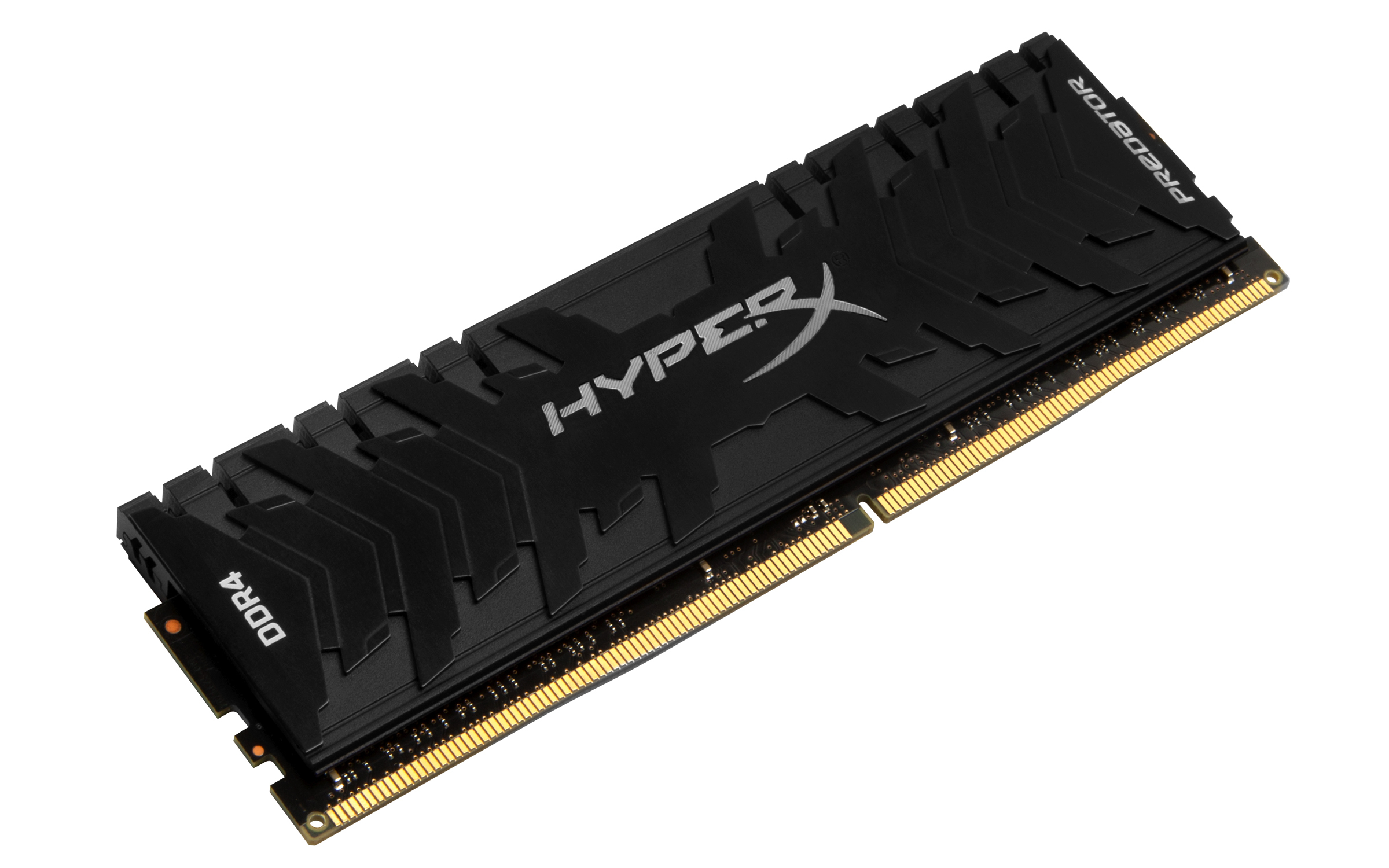 HyperX Predator DDR4 RAM modülü, HyperX logosunu, DDR4 etiketini ve Predator markasını gösteriyor.