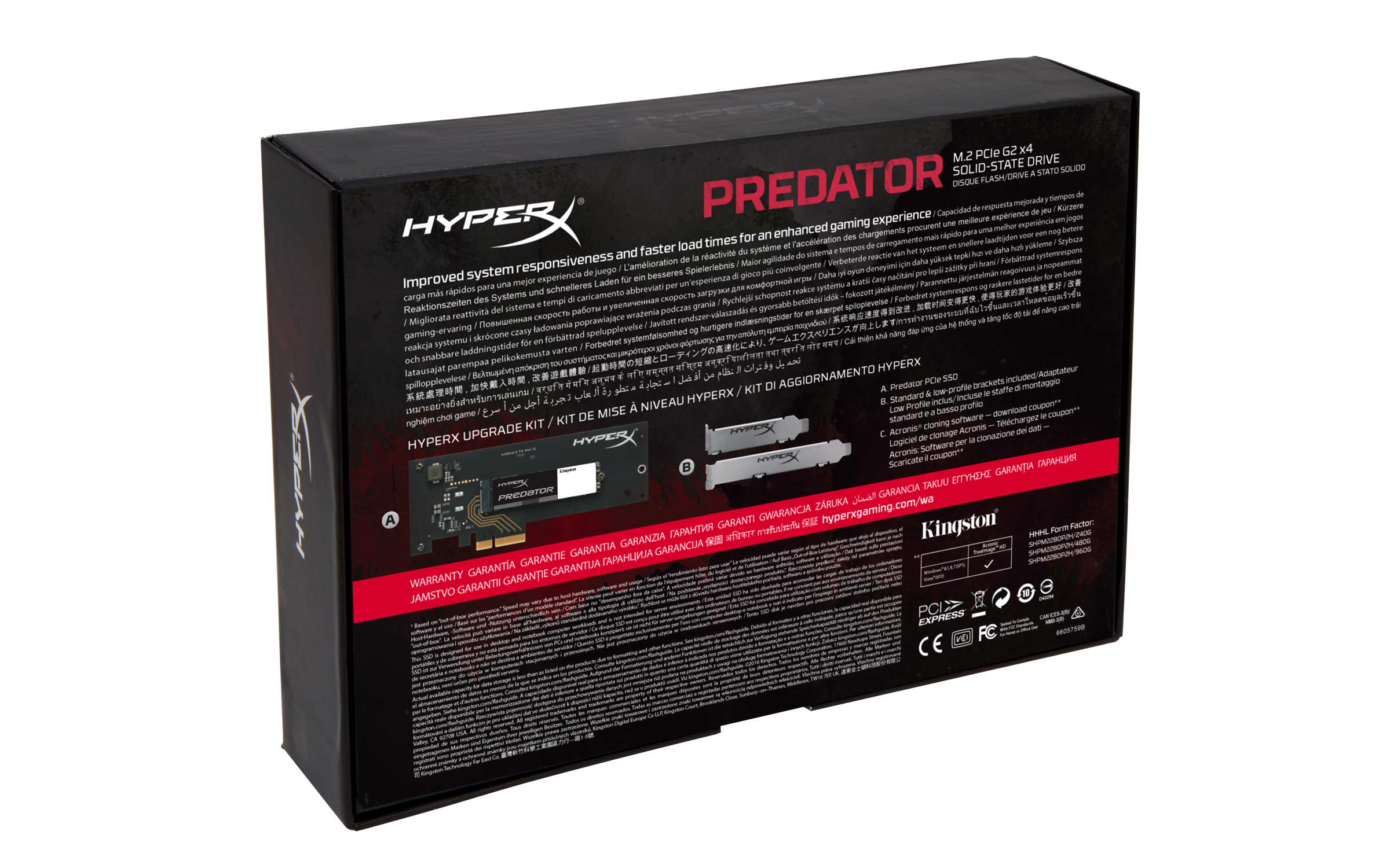 KINGSTON HyperX Predator 240GB X4 M.2 PCIe SSD SHPM2280P2H/240G (1400MB/s Okuma ve 600MB/s Yazma Hızı)