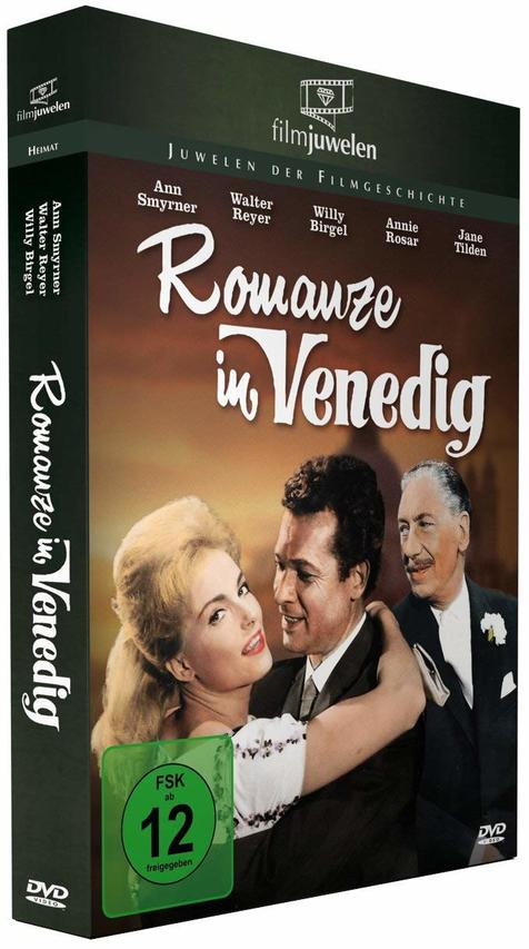 DVD-Hülle mit dem Titel 'Romanze in Venedig' und Schauspielern.