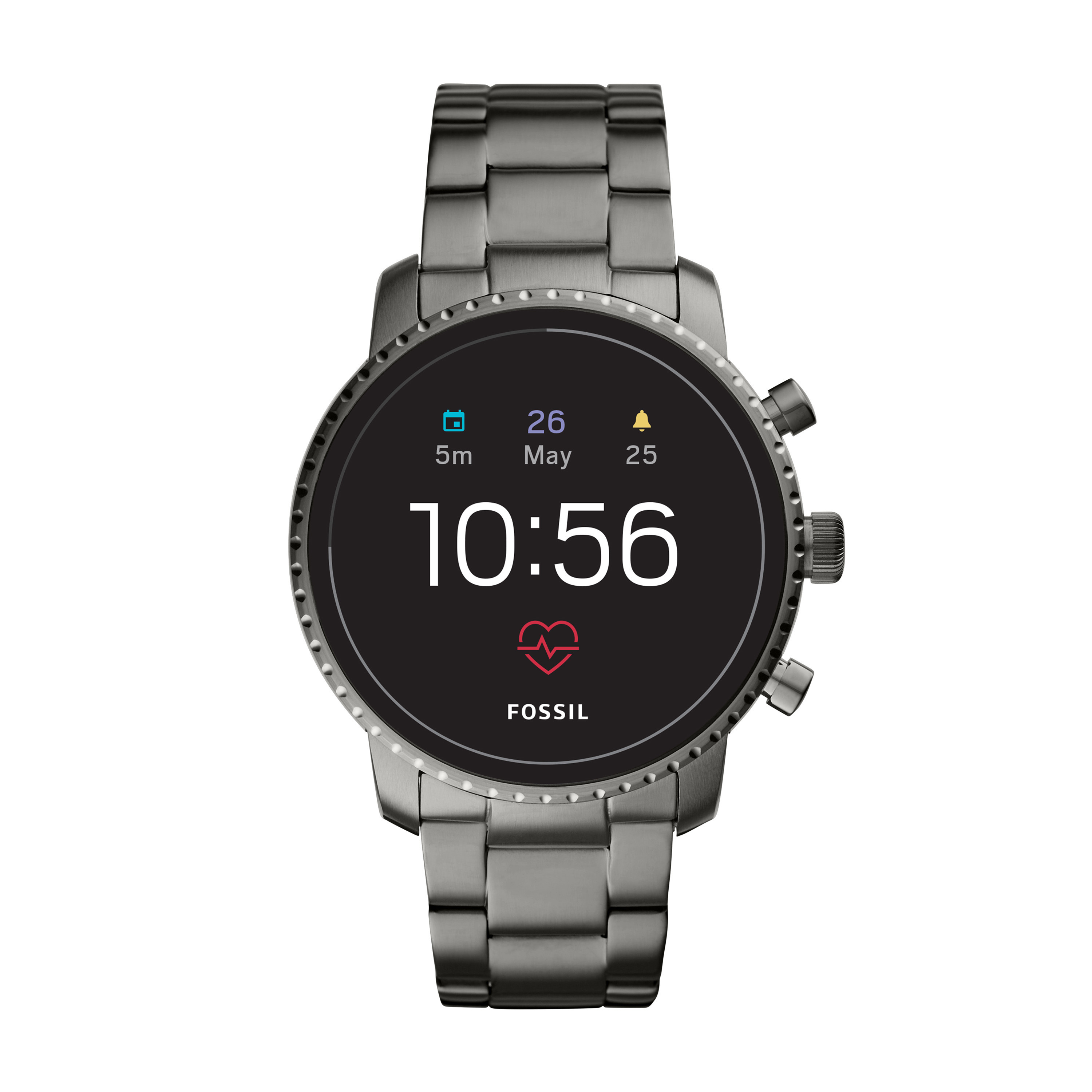FOSSIL FTW 4012 Explorist HR Smartwatch Edelstahl Edelstahl, 200 mm, Grau