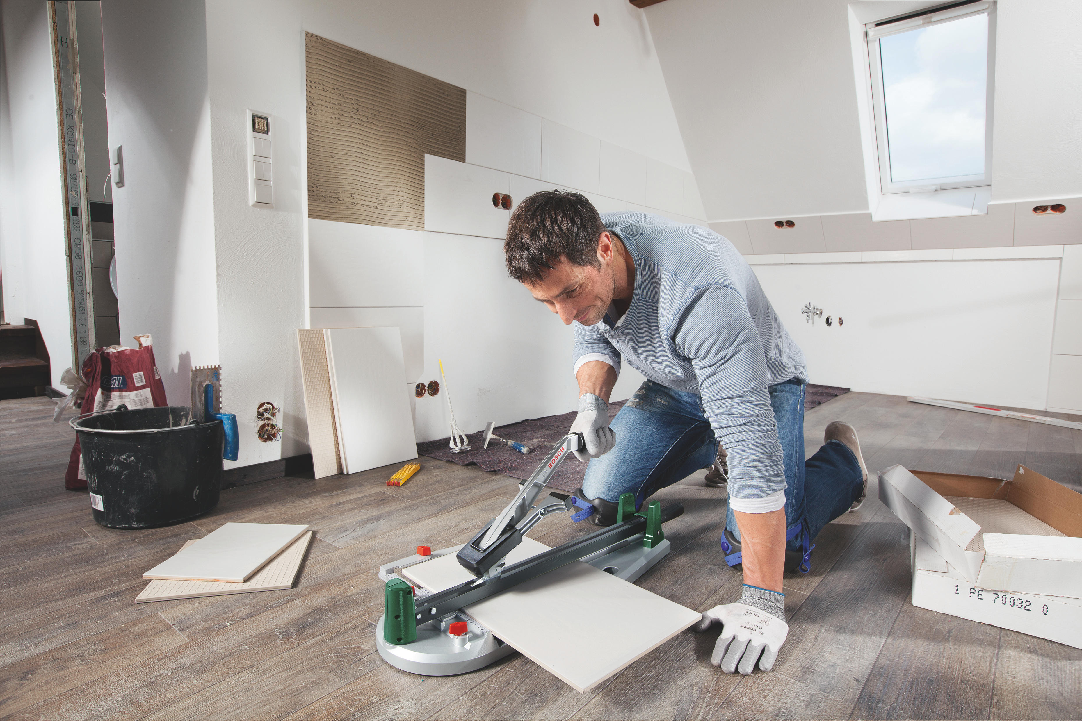 BOSCH PTC 470 Fliesenschneider, Silber, Grün, Schwarz