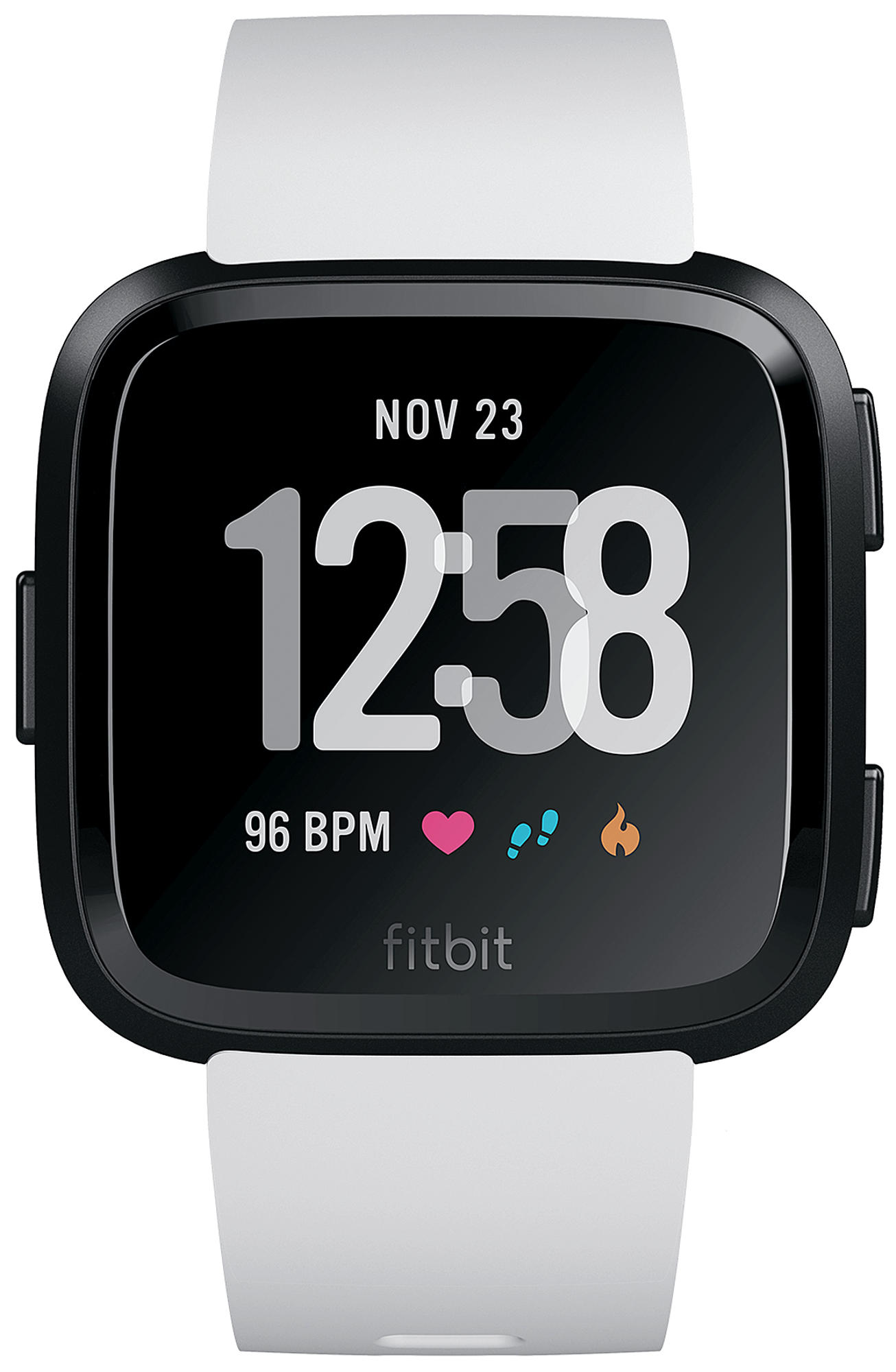 FITBIT Versa Smartwatch Aluminium Kunststoff, S-L, Schwarz/Weiß