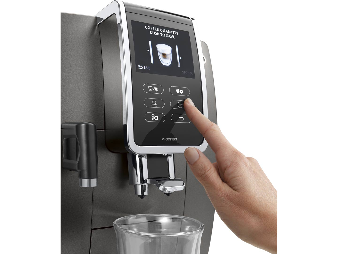 DE LONGHI  Machine expresso Dinamica Plus (ECAM370.95T) - Machine expresso full automatique - Nombre max. de tasses: 6 - Argenté