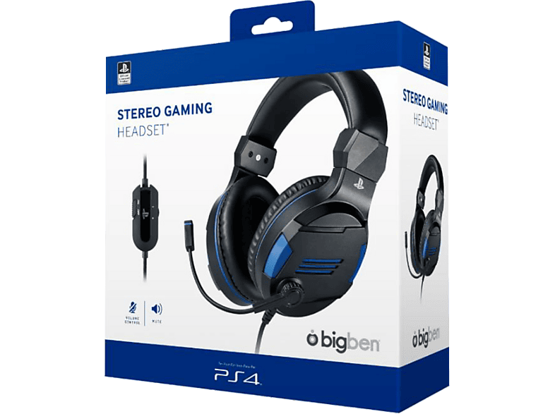 Bigben Stereo-Headset V3 schwarz mit Playstation Lizenz für PS4 (BB371093); Stereo Headset — Foto 2 von 2