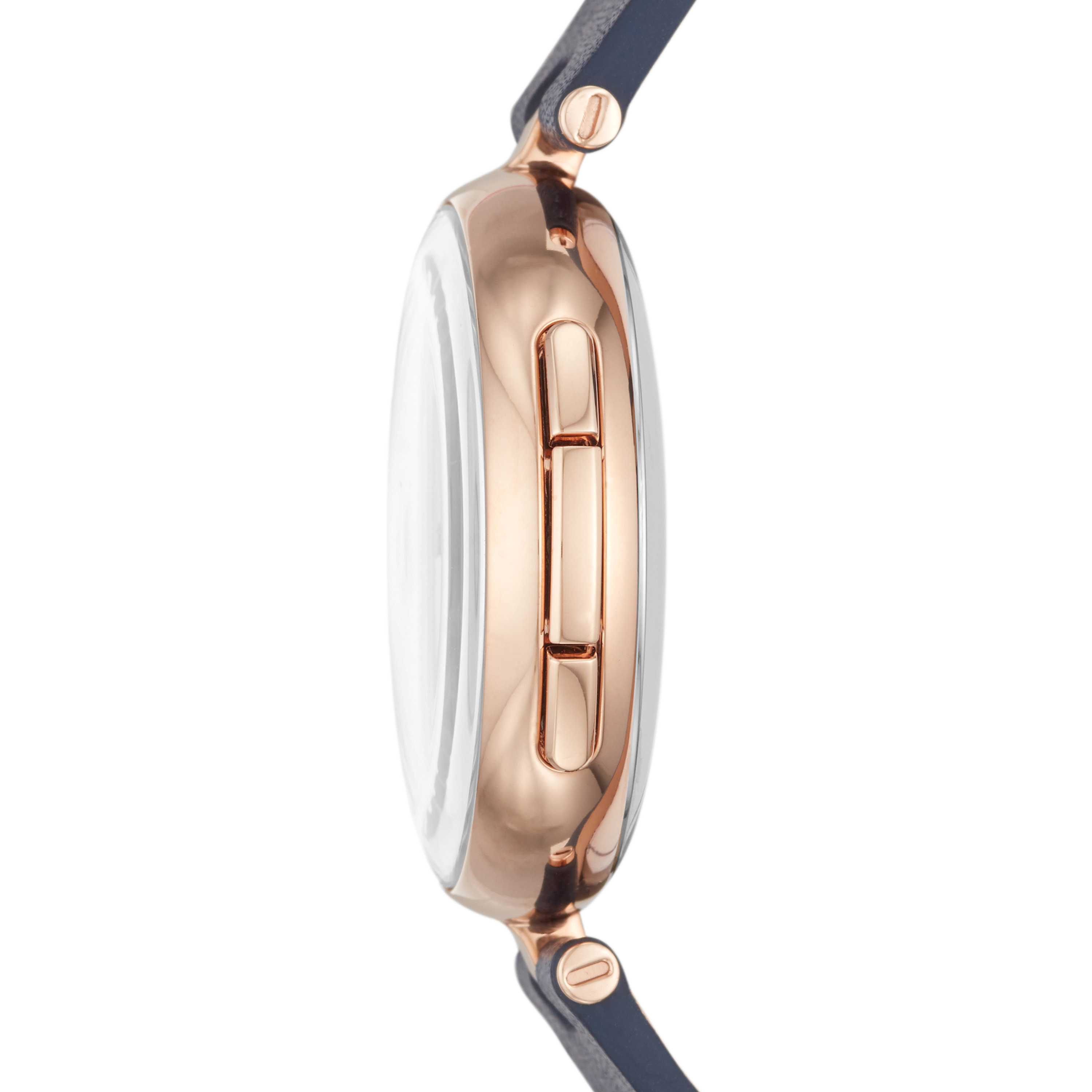 MISFIT Signatur T-Bar Smartwatch Echtleder, 175 mm, Rosegold/Blau