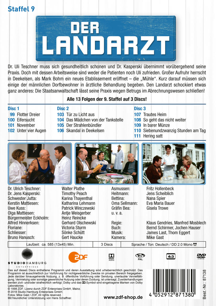 DVD-Cover für 'Der Landarzt' mit Schauspielern und Informationen.