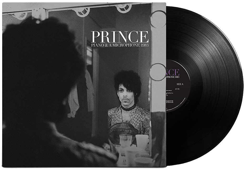 Prince album borítója, fekete-fehér, Prince tükörképével.