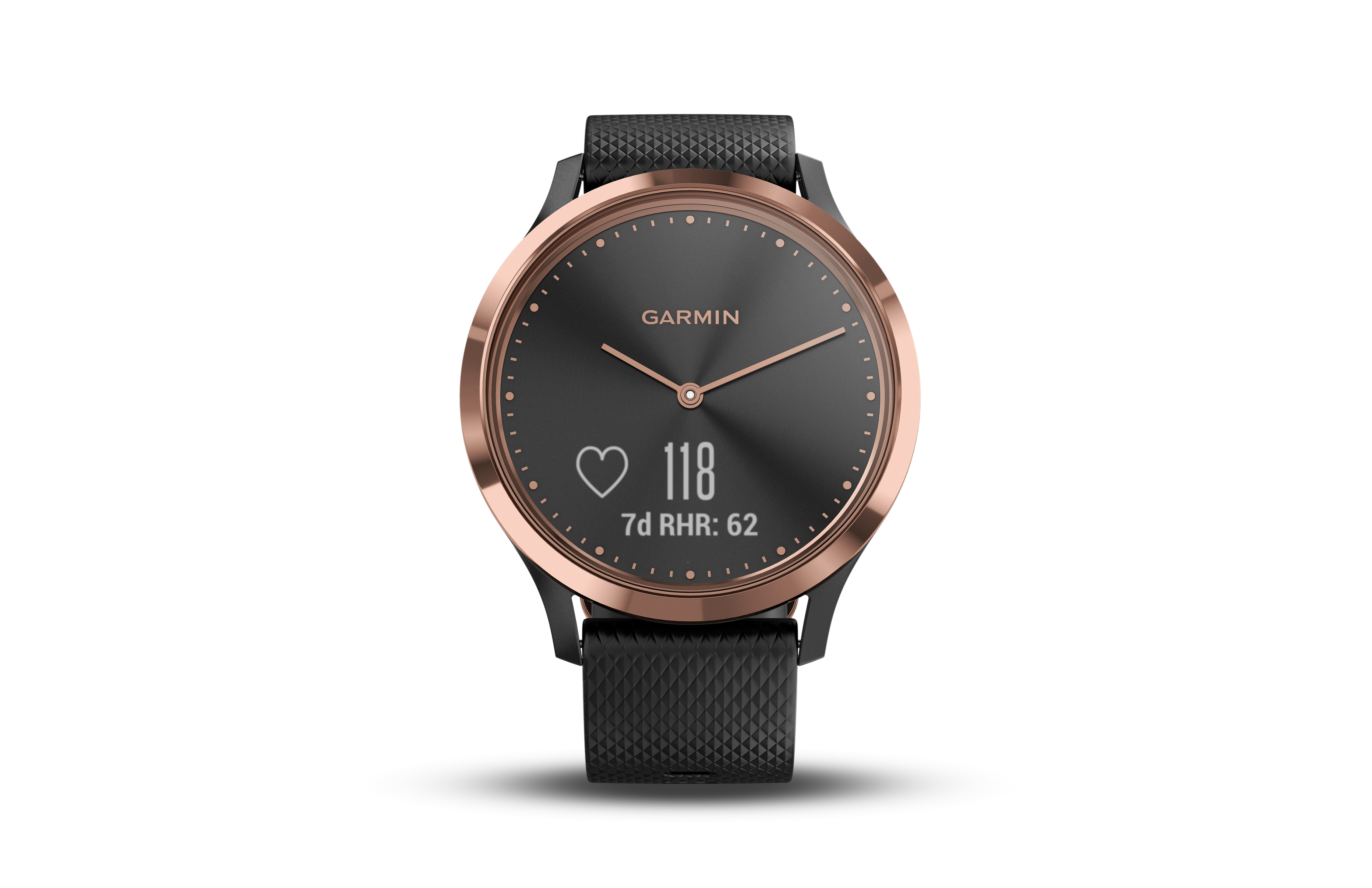 GARMIN VIVOMOVE HR, Smartwatch, S/M 122 bis 188 mm Umfang, Schwarz/Rosegold