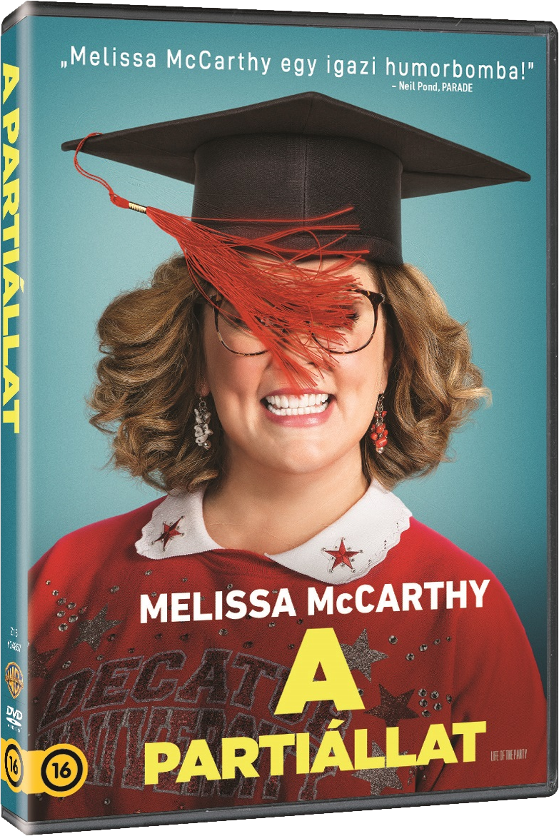 Filmborító: Egy végzős öltözékű nő mosolyog. A cím: 'A Partiállat'.