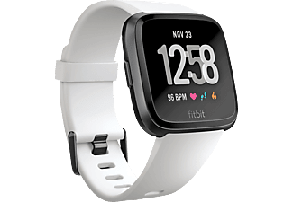 FITBIT Versa Smartwatch Aluminium Kunststoff, S-L, Schwarz/Weiß