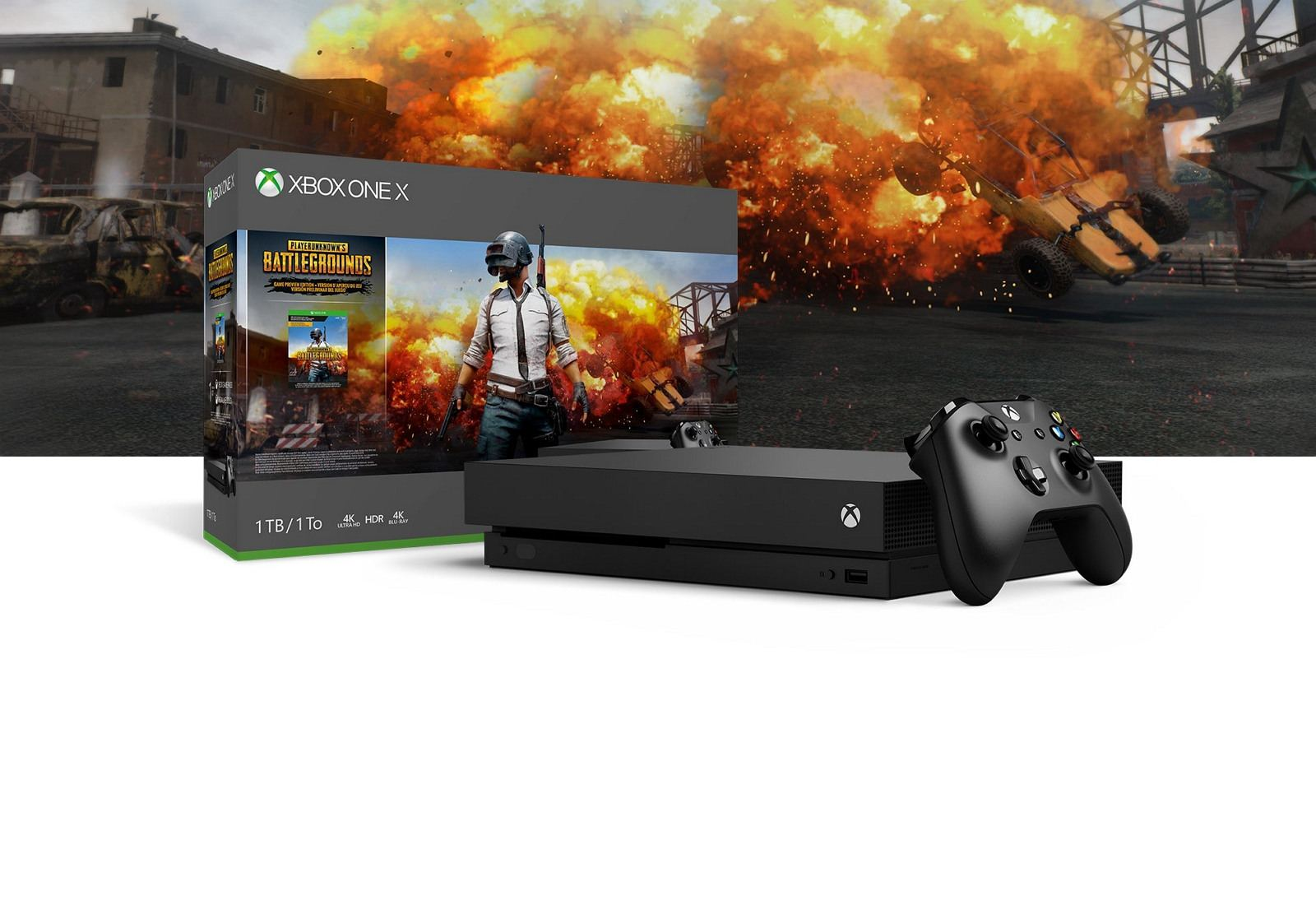 MICROSOFT Xbox One X 1TB + PUBG 