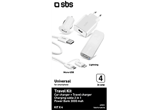 SBS 4 in 1 Travel Kit - Ladeadapter-Set (Weiss)