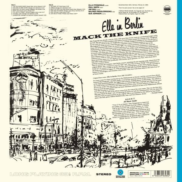 Albumcover von Ella in Berlin von Ella Fitzgerald. Schwarz-Weiß-Skizze einer Stadtszene.