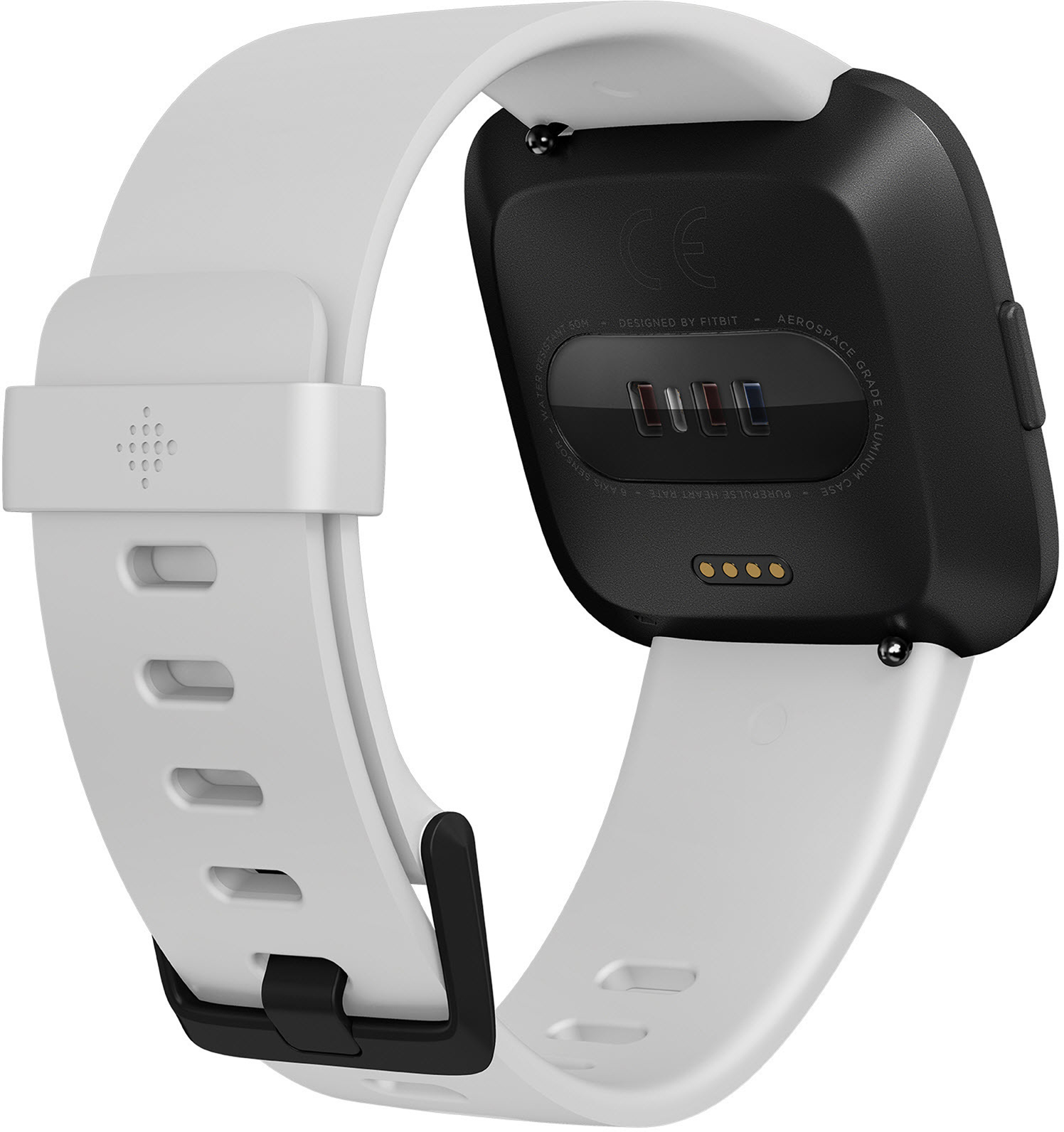 FITBIT Versa Smartwatch Aluminium Kunststoff, S-L, Schwarz/Weiß