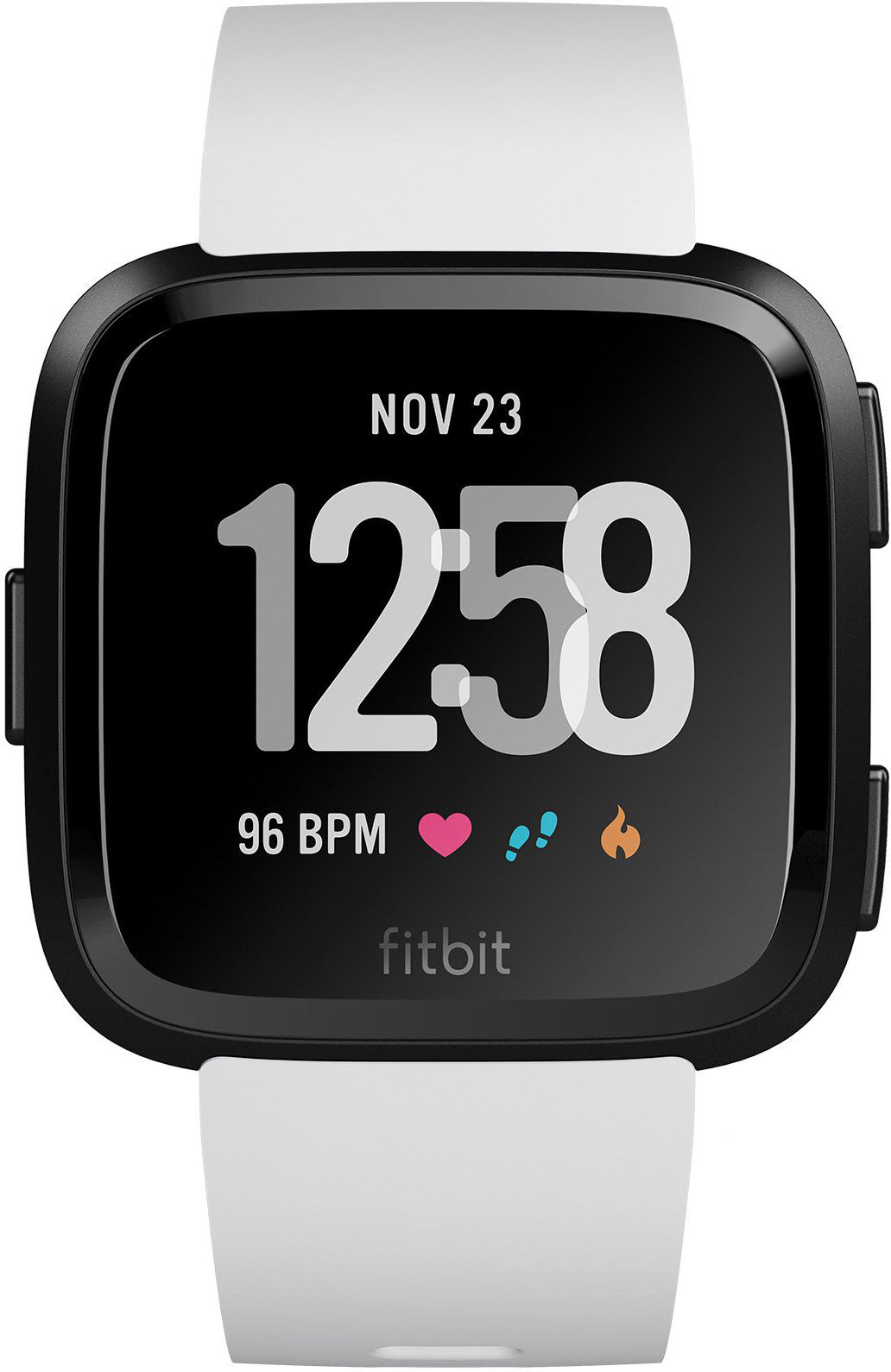 FITBIT Versa Smartwatch Aluminium Kunststoff, S-L, Schwarz/Weiß