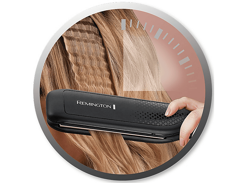 Remington S3580 Ceramic Crimp Welleisen (Temperaturstufen: Variable Temperatureinstellung, Schwarz/Rosé) — Foto 2 von 3