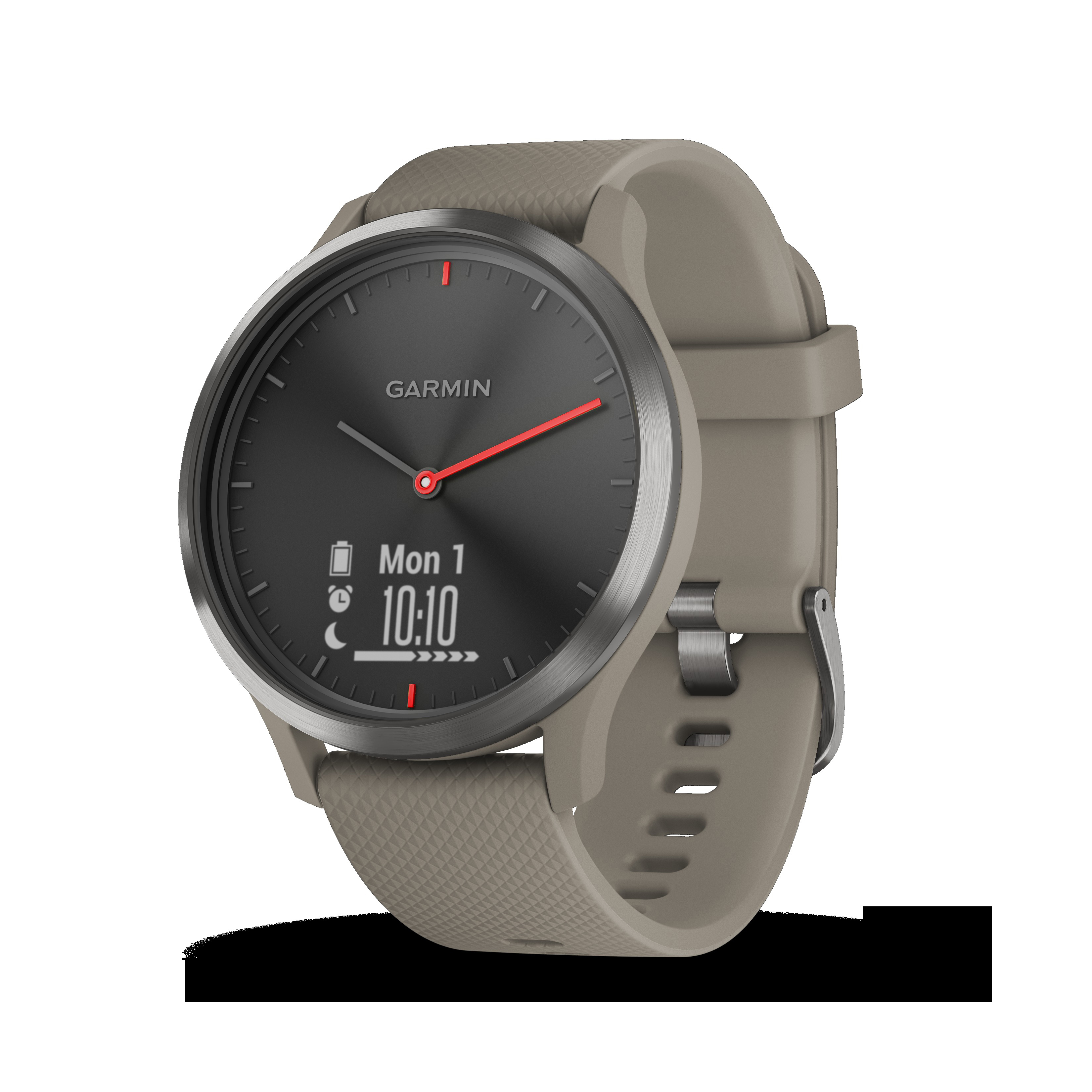 GARMIN VIVOMOVE HR, Smartwatch, Einheitsgröße, Schwarz mit sandsteinfarbenem Silikonarmband