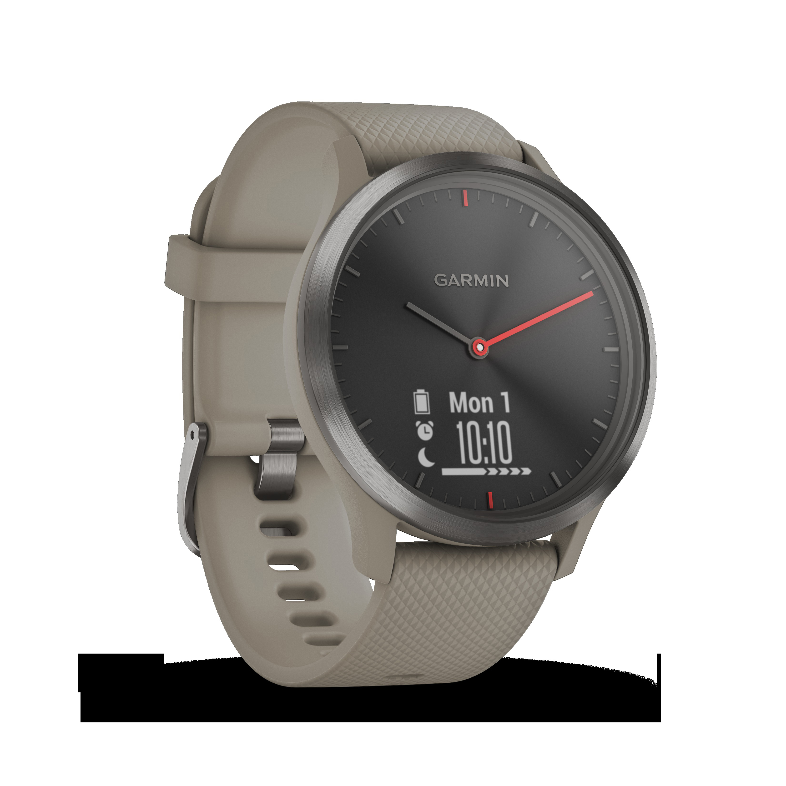 GARMIN VIVOMOVE HR, Smartwatch, Einheitsgröße, Schwarz mit sandsteinfarbenem Silikonarmband