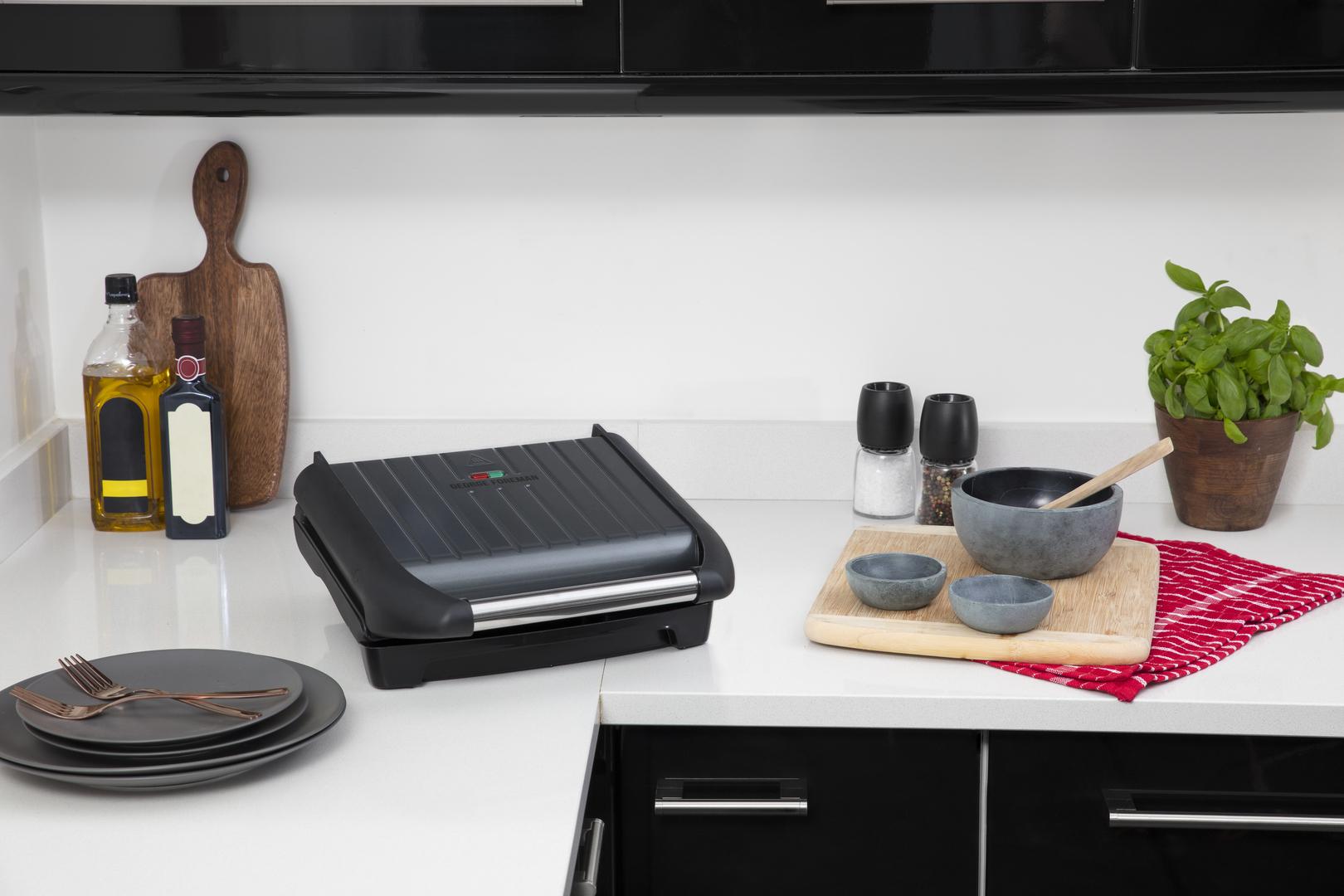 GEORGE FOREMAN 25041-56 Steel Family Fitnessgrill  Kontaktgrill