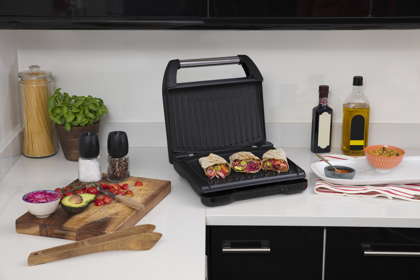 GEORGE FOREMAN 25041-56 Steel Family Fitnessgrill  Kontaktgrill