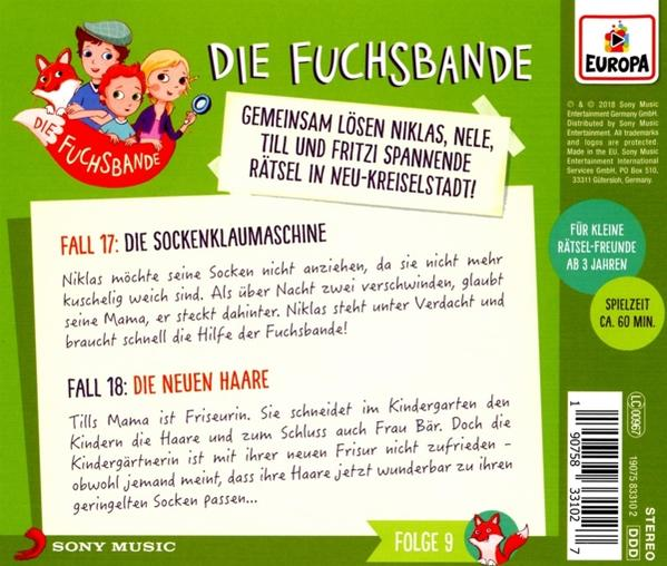 Die Fuchsbande - Die Fuchsbande 009/Fall 17: Die Sockenklaumaschine/Fall 18: Die neuen Haare  - (CD)