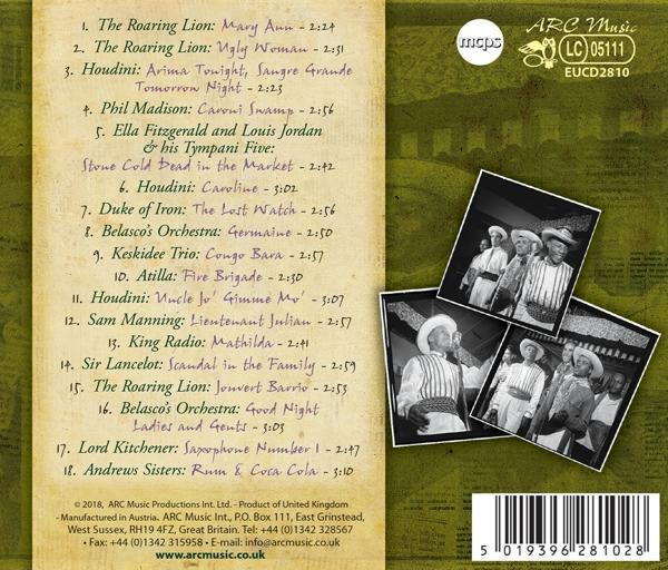 CD-Rückseite mit Titelliste, Fotos und Text. Vintage-Look und -Feeling.