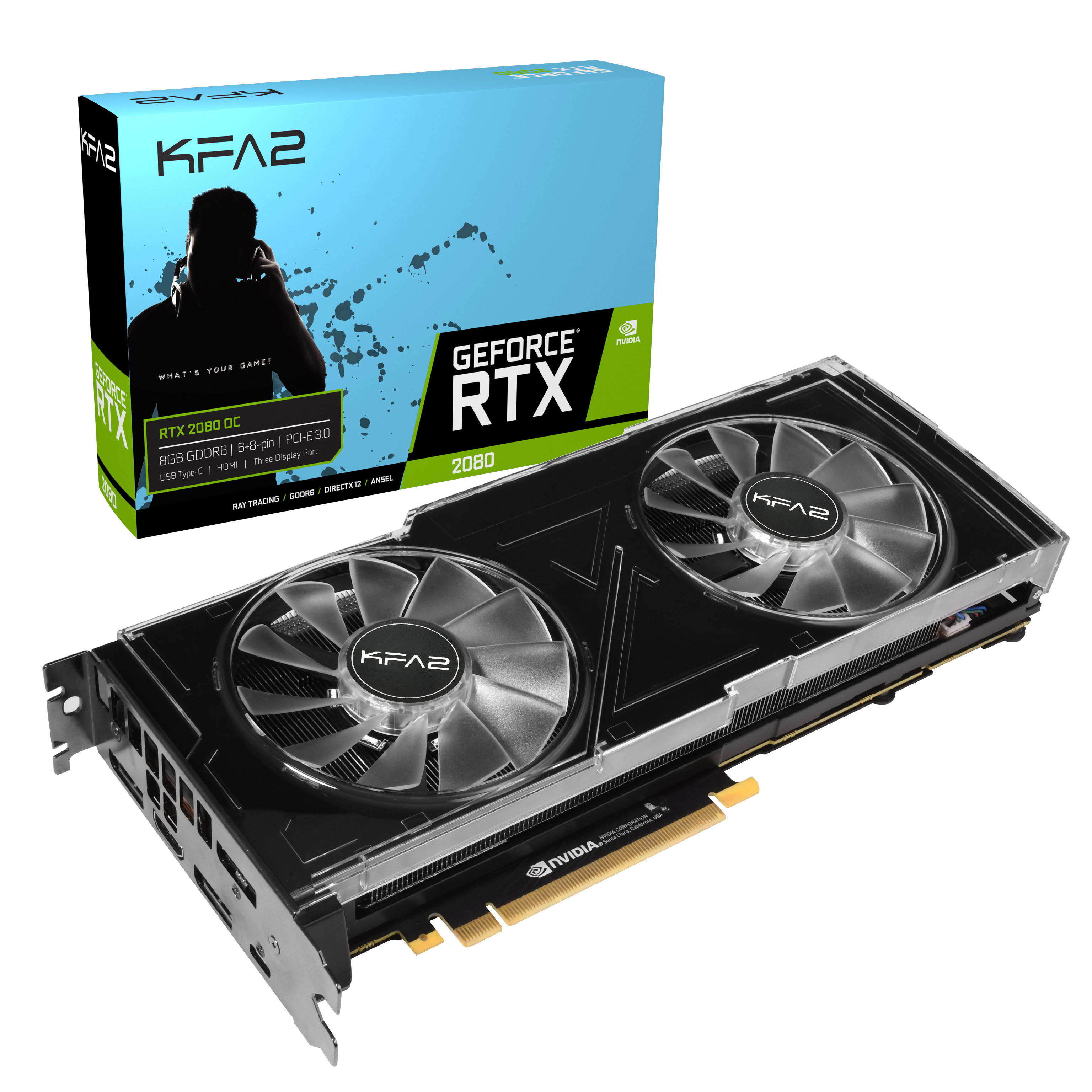 KFA2 GeForce RTX™ 2080 OC 8GB (28NSL6UCT7OK) (NVIDIA, Grafikkarte)