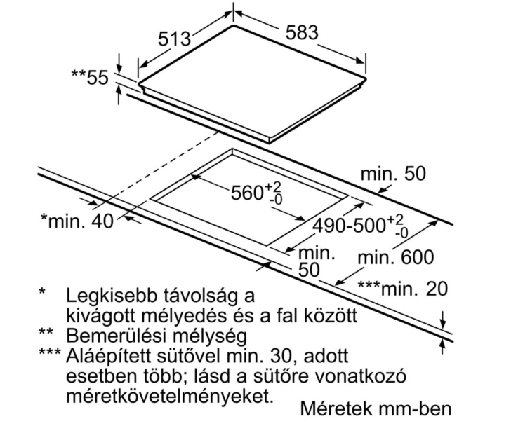 BOSCH PUE645BB1E beépíthető indukciós főzőlap