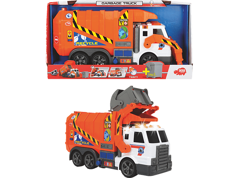 DICKIE-TOYS Garbage Truck Spielzeugauto Orange/Weiß
