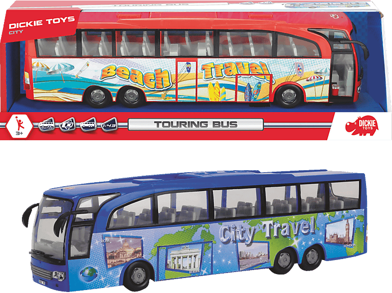 DICKIE-TOYS Touring Bus, 2-sort. Spielzeugbus Rot/Blau