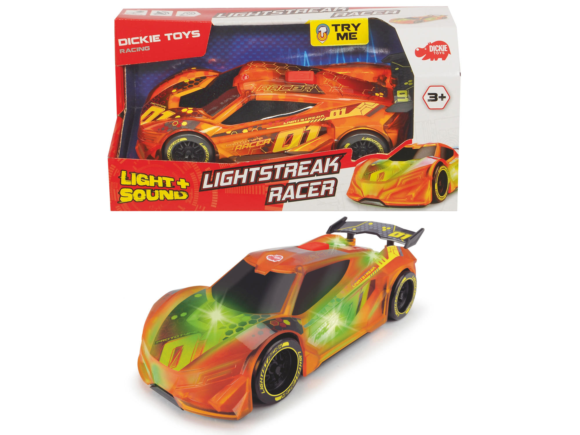 DICKIE-TOYS Orange Racer Spielzeugauto Lightstreak