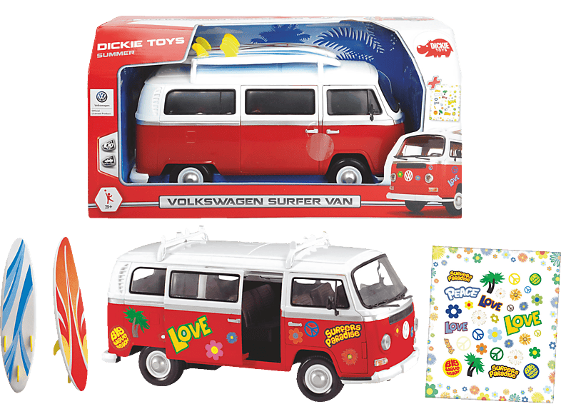 Spielzeugauto Surfer DICKIE-TOYS Weiß/Rot Van